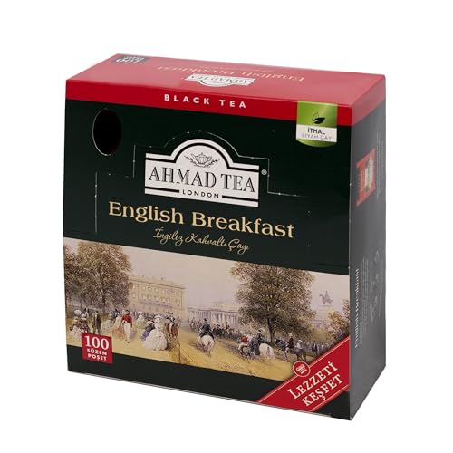 Ahmad Tea English Breakfast teabags in foil wrap preserve freshness for a brisk morning.