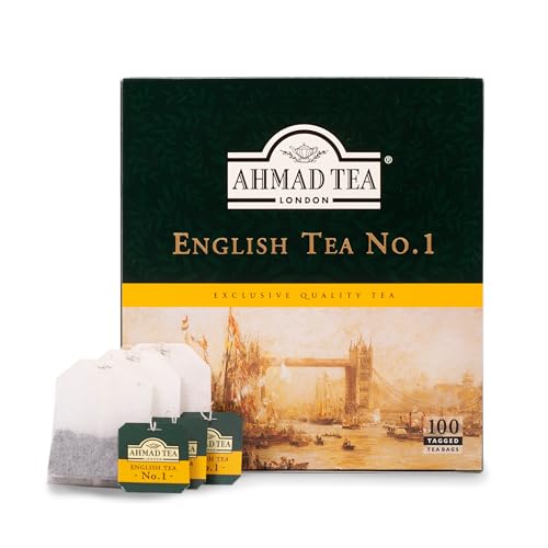 Ahmad Tea English No.1 loose leaf tea—rich, aromatic brew.