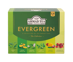 Ahmad Tea Evergreen Selection box with six green tea bags, ideal for gifting