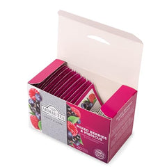 Ahmad Tea ingredients include hibiscus and berries for color and aroma.
