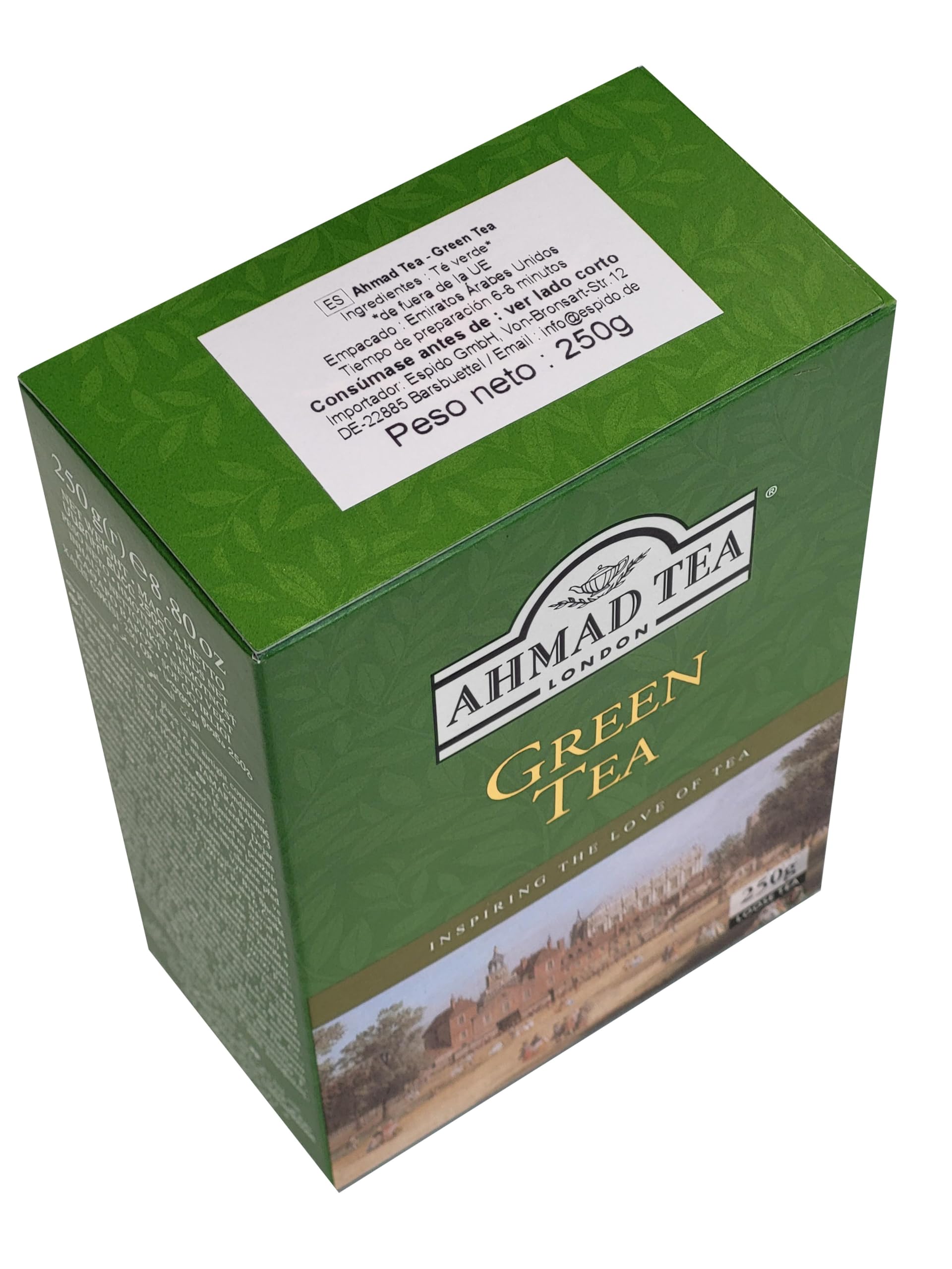 Ahmad Tea Green Tea loose leaf brew steeping, ideal for a calming moment