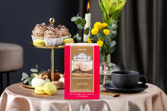 Ahmad Tea Imperial Blend brew in a cup, hot or iced
