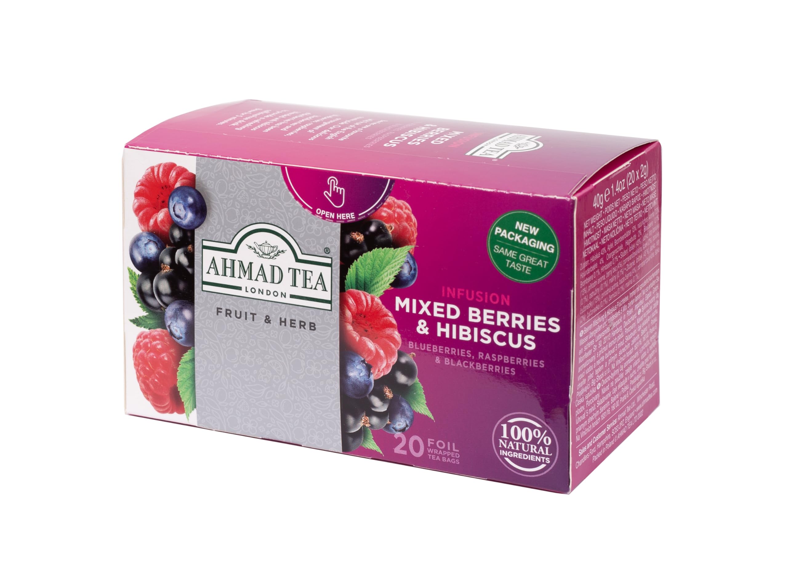 Ahmad Tea Hibiscus Rosehip Apple ingredients highlight natural flavors