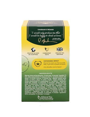 Brewed Lemon & Lime Twist yields a brisk, citrus-forward cup.