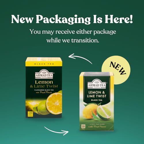 Cup of Ahmad Tea Lemon & Lime served hot with citrus brightness.