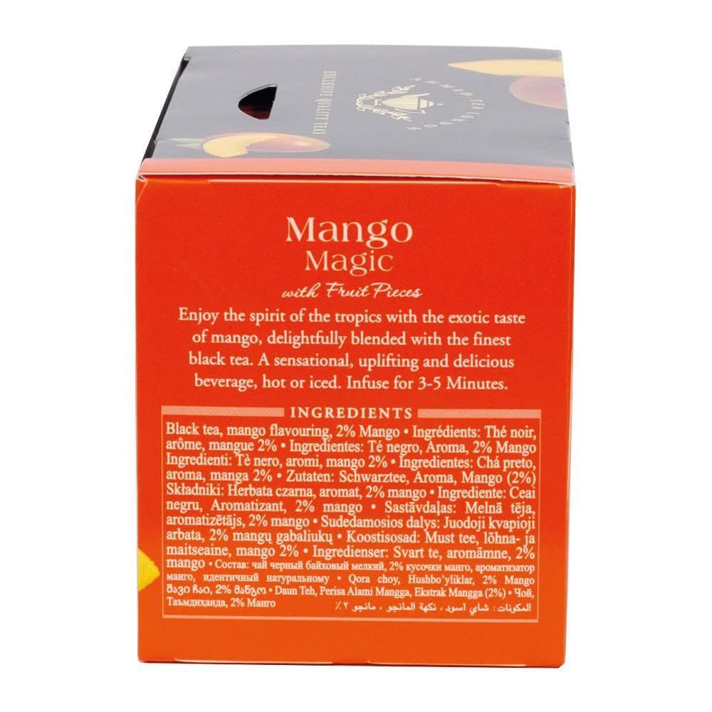 Ahmad Tea Mango Magic award badge highlighting Great Taste recognition.