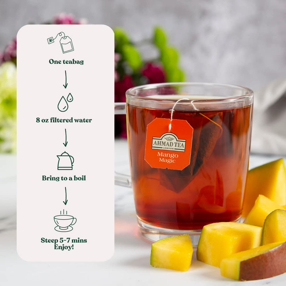 Mango Magic tea stored in a pantry for daily rituals
