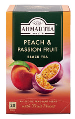 Ahmad Tea Peach & Passion Fruit tea bag with bright aroma and fruity flavor.
