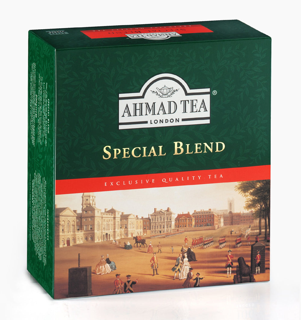 Ahmad Tea Special Blend tagged teabags ready for convenient brewing.