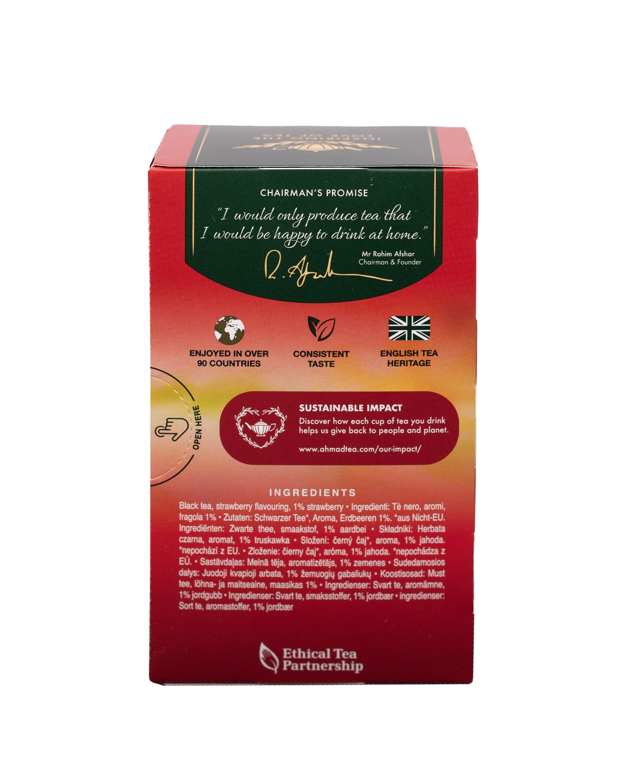 Brewing time instructions for Ahmad Tea Strawberry Sensation