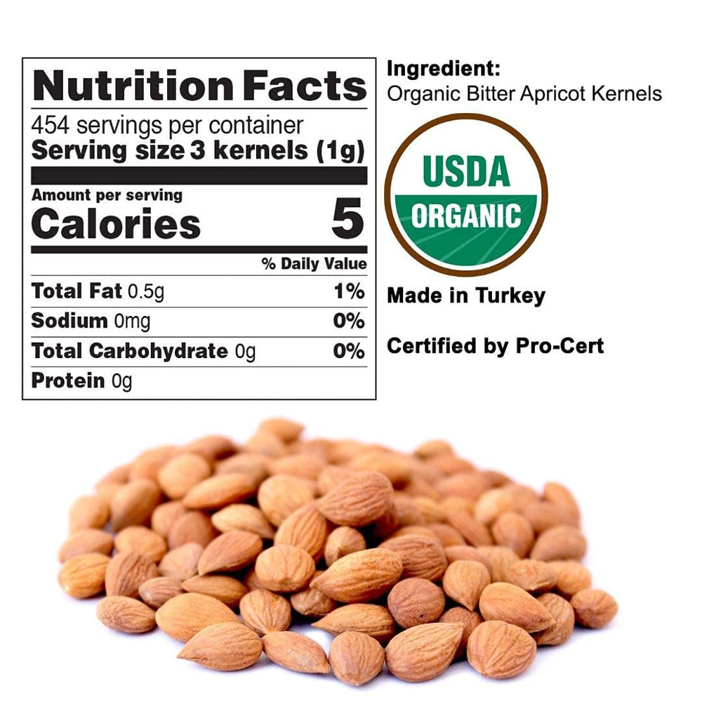 Kitchen scene with Aim Naturals Bitter Apricot Kernels for versatile recipes.