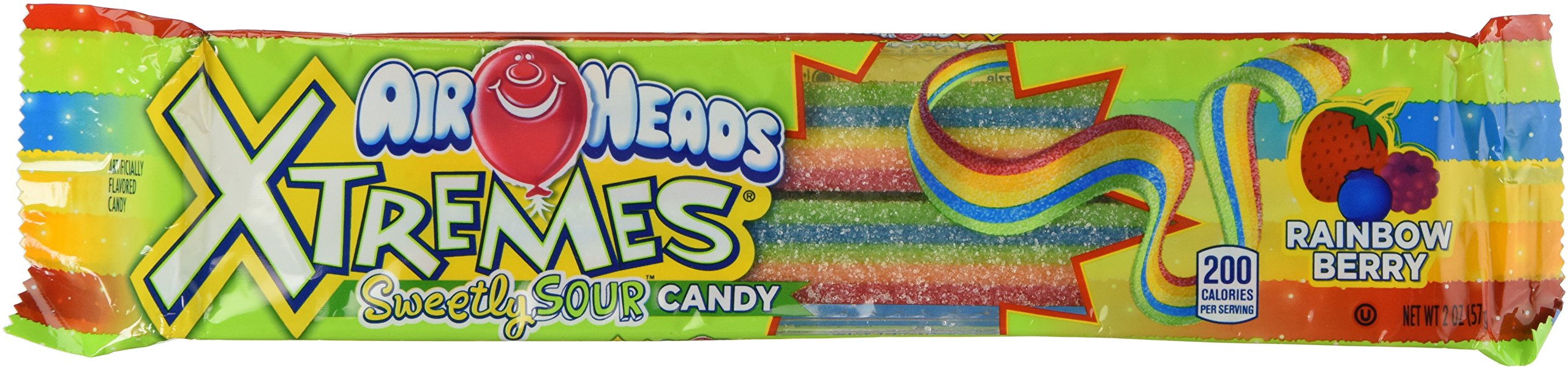 Airheads Extremes Rainbow Berry candy in a 4-pack, perfect for sharing at parties.