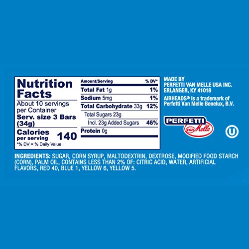AirHeads Mini Bars cherry and blue raspberry flavor, a vibrant choice for events.