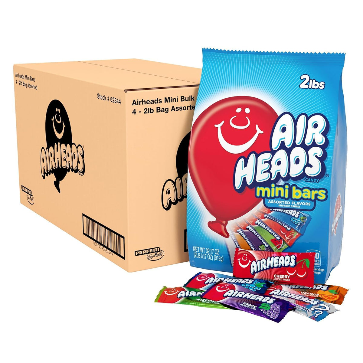 AirHeads mini-bars six-flavor bulk packaging for party sharing.