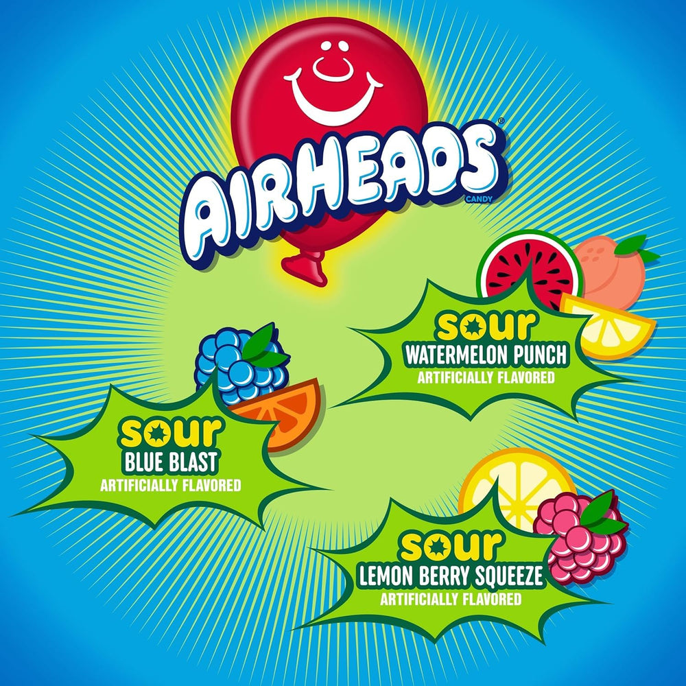 Airheads Mini Sour Lemon Berry Squeeze bar, zesty bite for celebrations