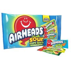 Airheads Mini Sours Watermelon Punch bar shows tangy flavor and chewy texture.