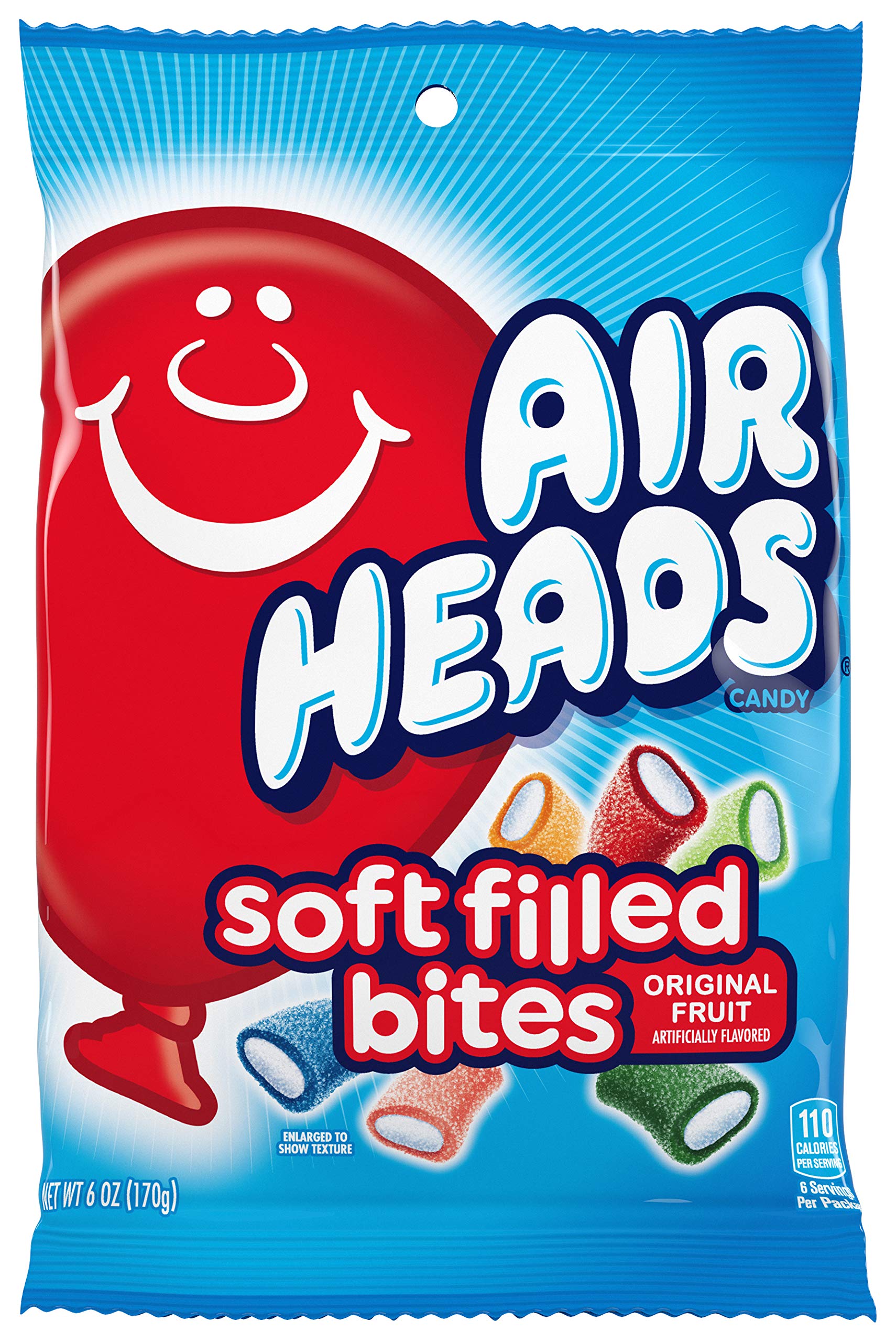 Airheads Soft Filled Bites assorted flavors bag front view for sharing at parties