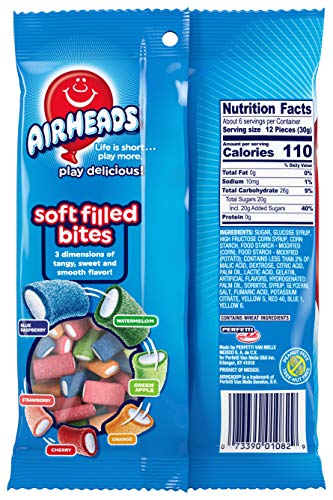 Airheads Soft Filled Bites tangy-sweet-layer close-up highlights flavor depth