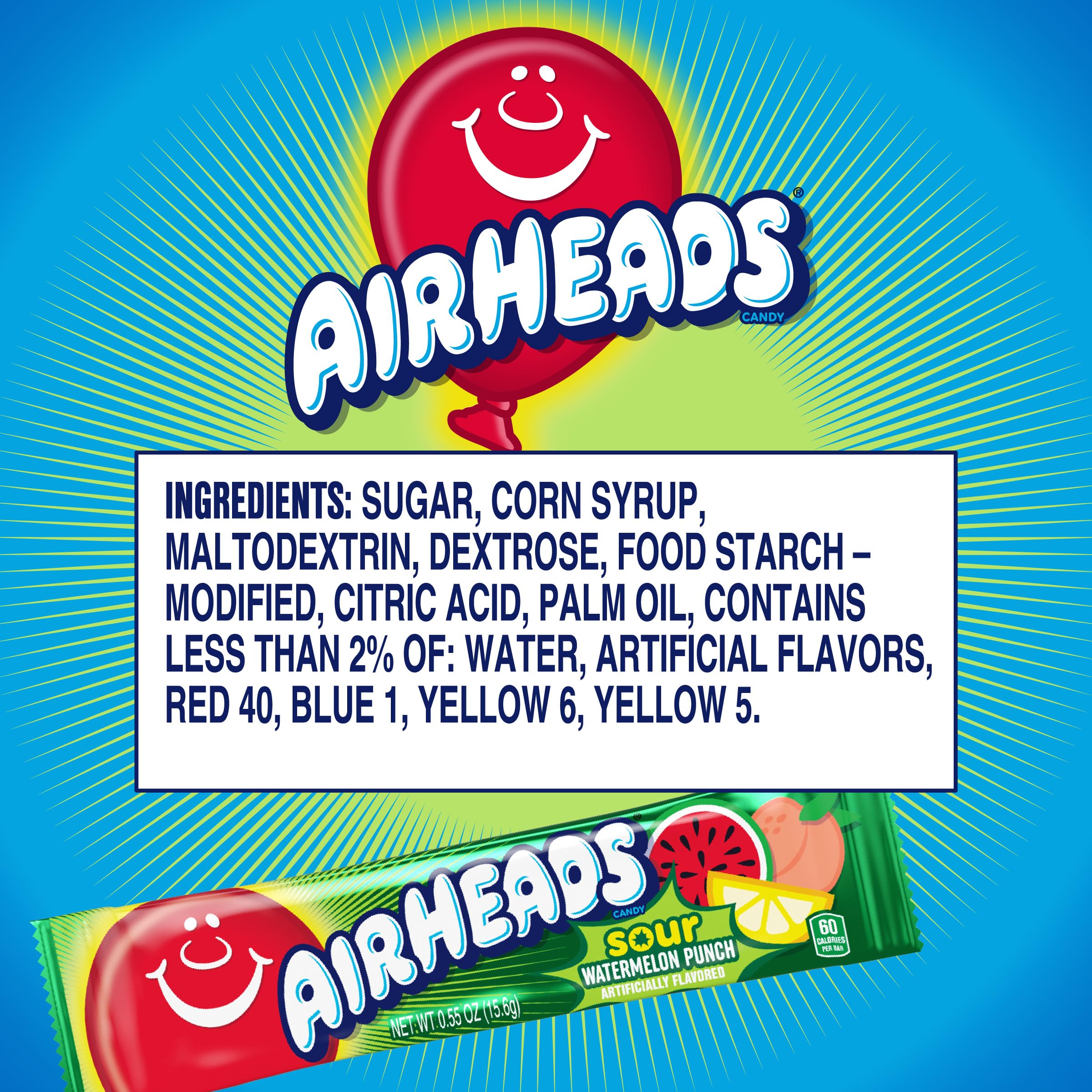 Airheads Sour candy is nut-free, gluten-free, and kosher, ideal for classrooms.