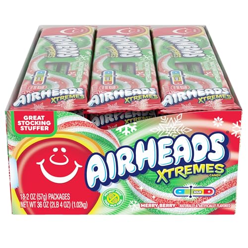 Airheads Xtremes Belts Merry Berry texture detail highlighting zingy chewy bite for parties