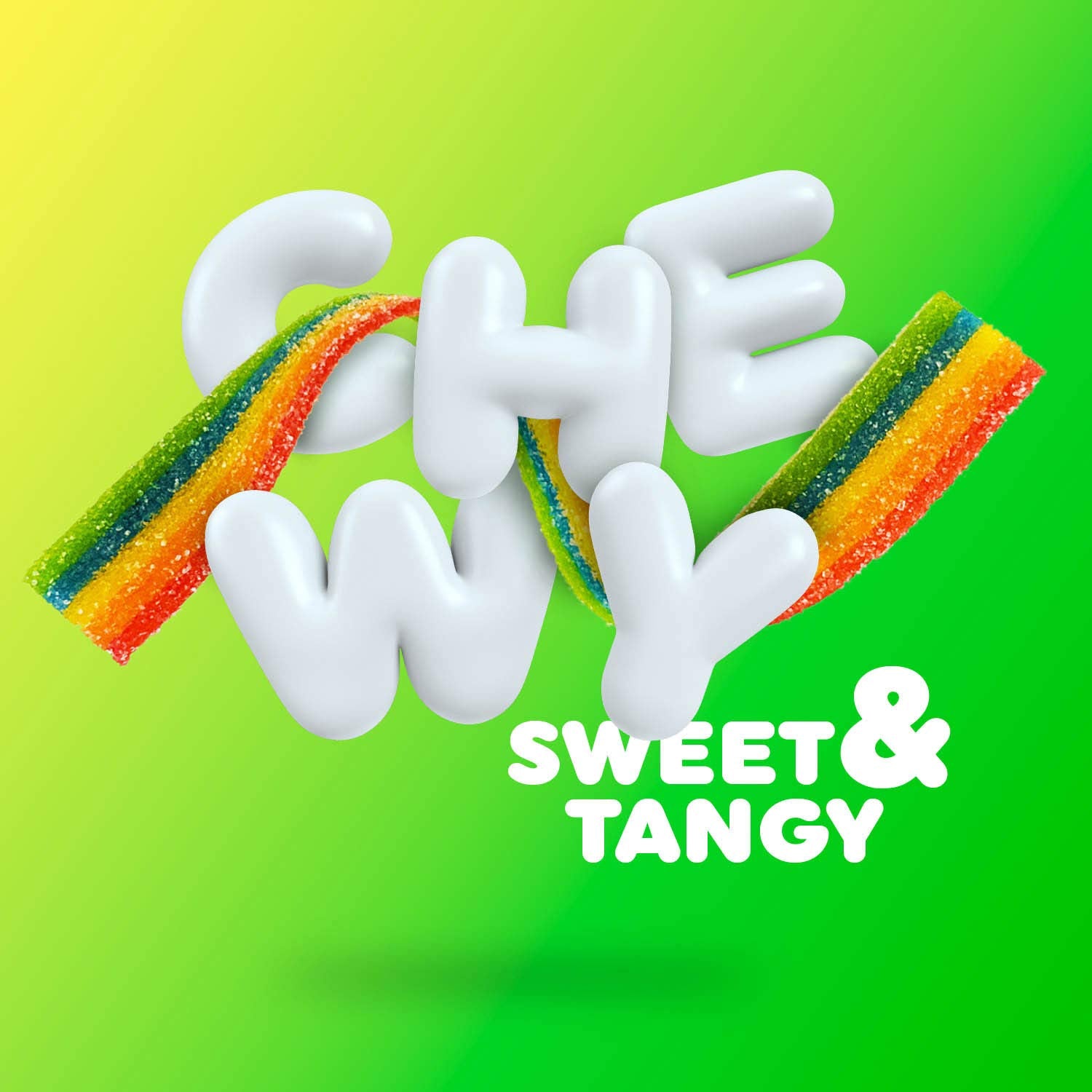 Texture shot emphasizes the chewy, elastic Airheads Belts.