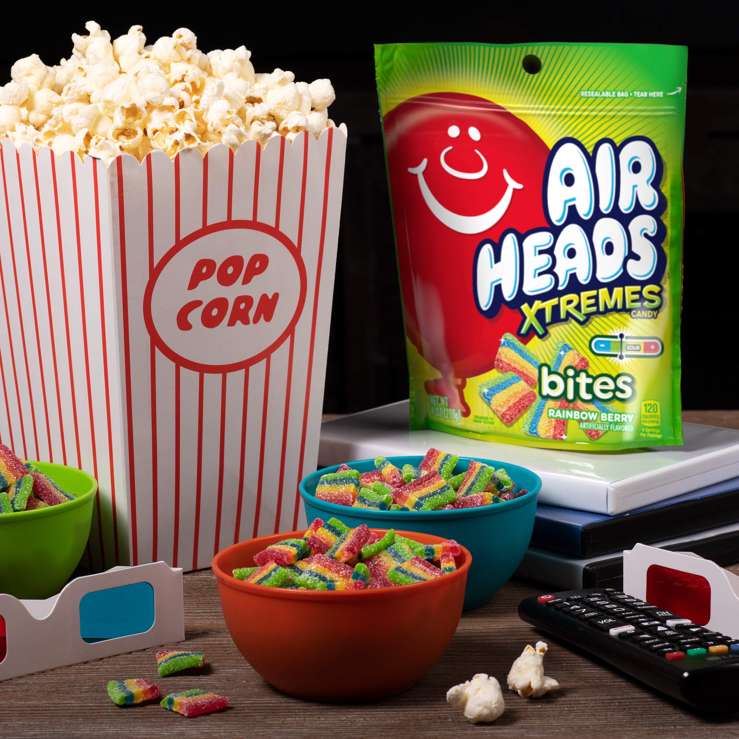 Airheads Xtremes Bites Rainbow Berry display ideal for concessions and events