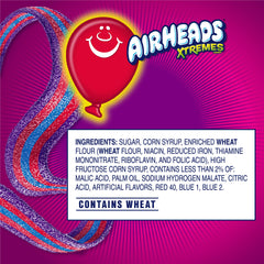 Packaging box of Airheads Xtremes Very Berry Belts highlighting bulk value.