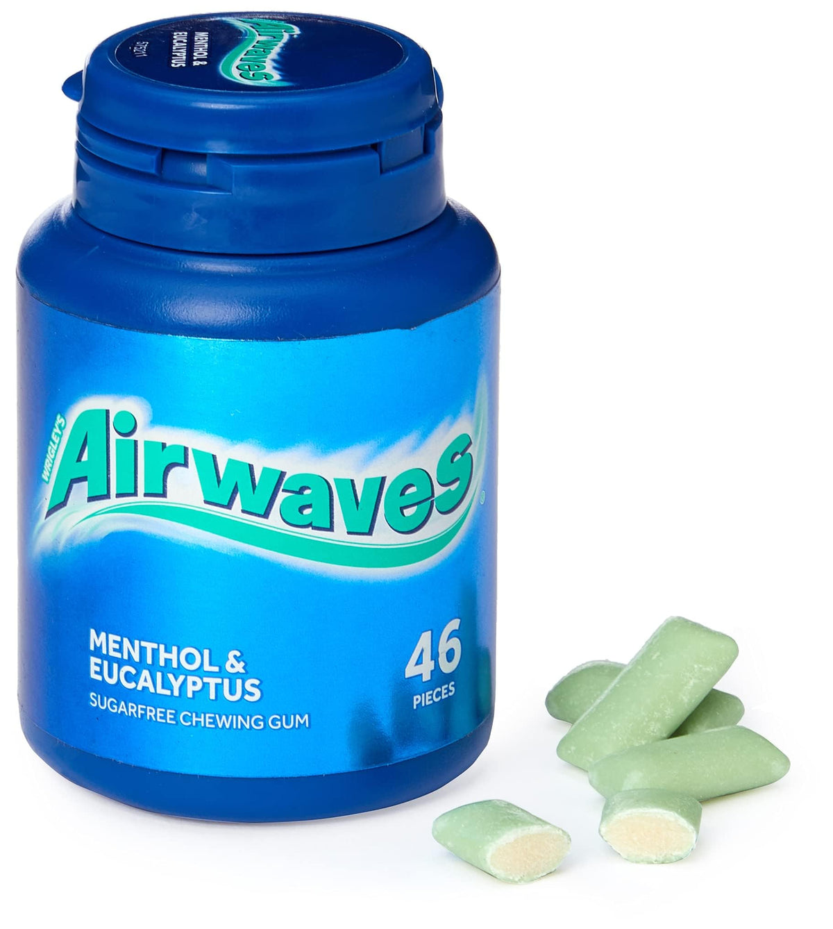 AirWaves Menthol and Eucalyptus bottle front showing bold flavor and packaging.