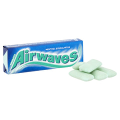 AirWaves Menthol Eucalyptus Gum box stacked for shop display