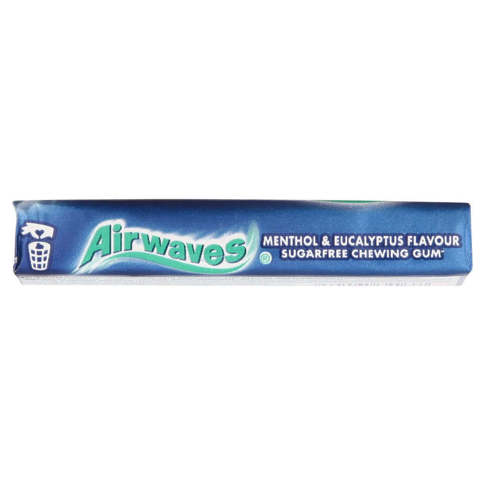 AirWaves Menthol Eucalyptus Gum piece close-up reveals gum texture