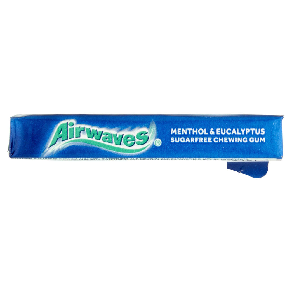 AirWaves Menthol Eucalyptus Gum label sugarfree highlights sugar-free format
