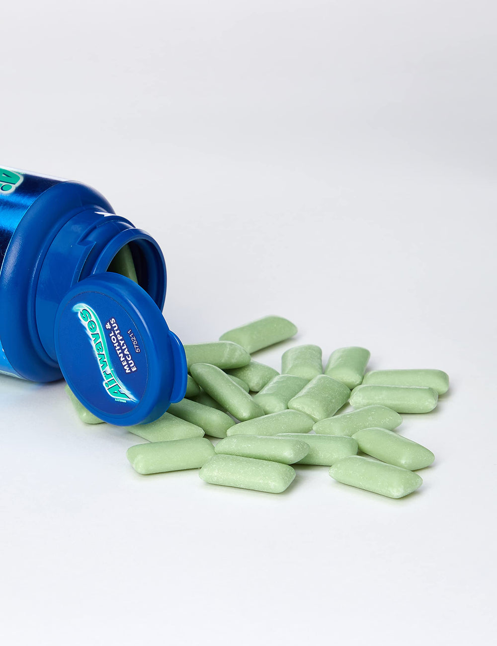 AirWaves Menthol and Eucalyptus gum unwrapped ready to chew.