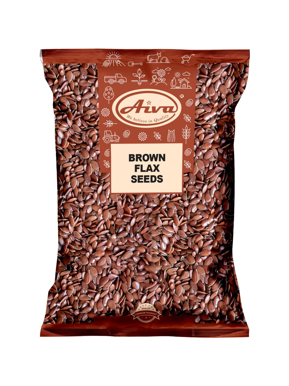 AIVA Flax Seeds 5lb bulk pack shown for baking and smoothies