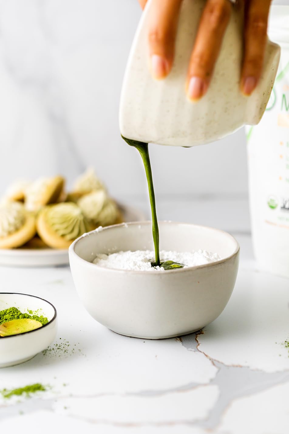 AIYA baking with matcha as a key hero ingredient in a recipe.