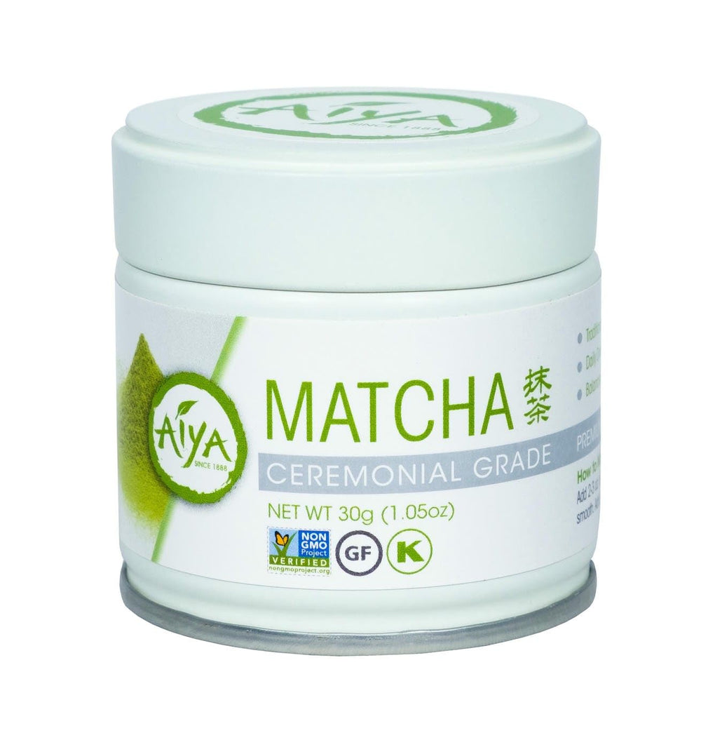 Aiya ceremonial-grade powder tin for authentic whisking rituals.