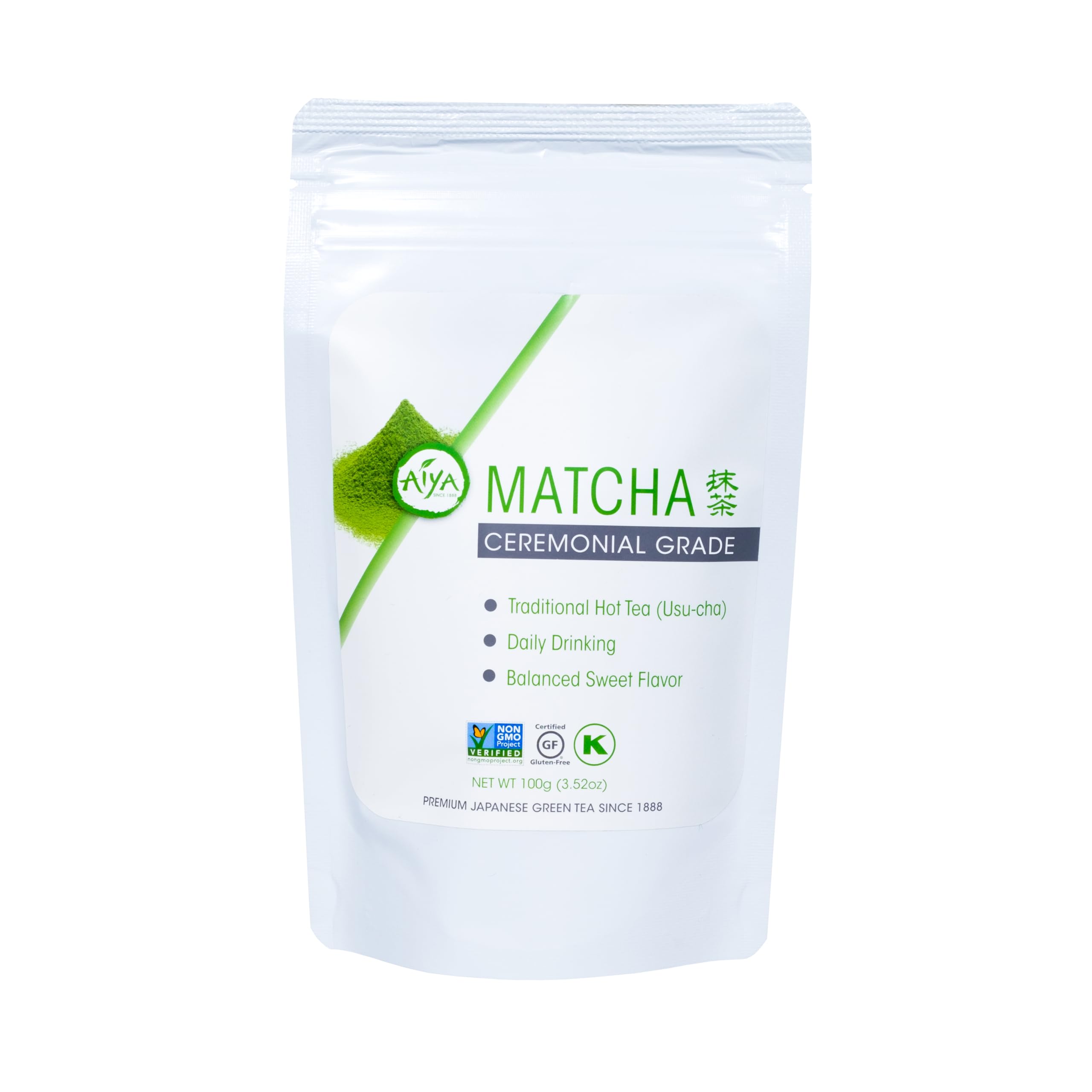 AIYA ceremonial matcha tin with premium powder for authentic whisking rituals