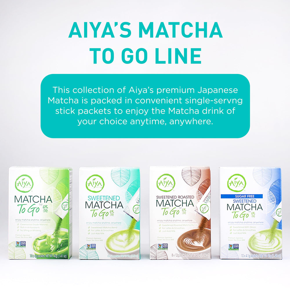 AIYA matcha to go sticks ideal for lattes and smoothies.