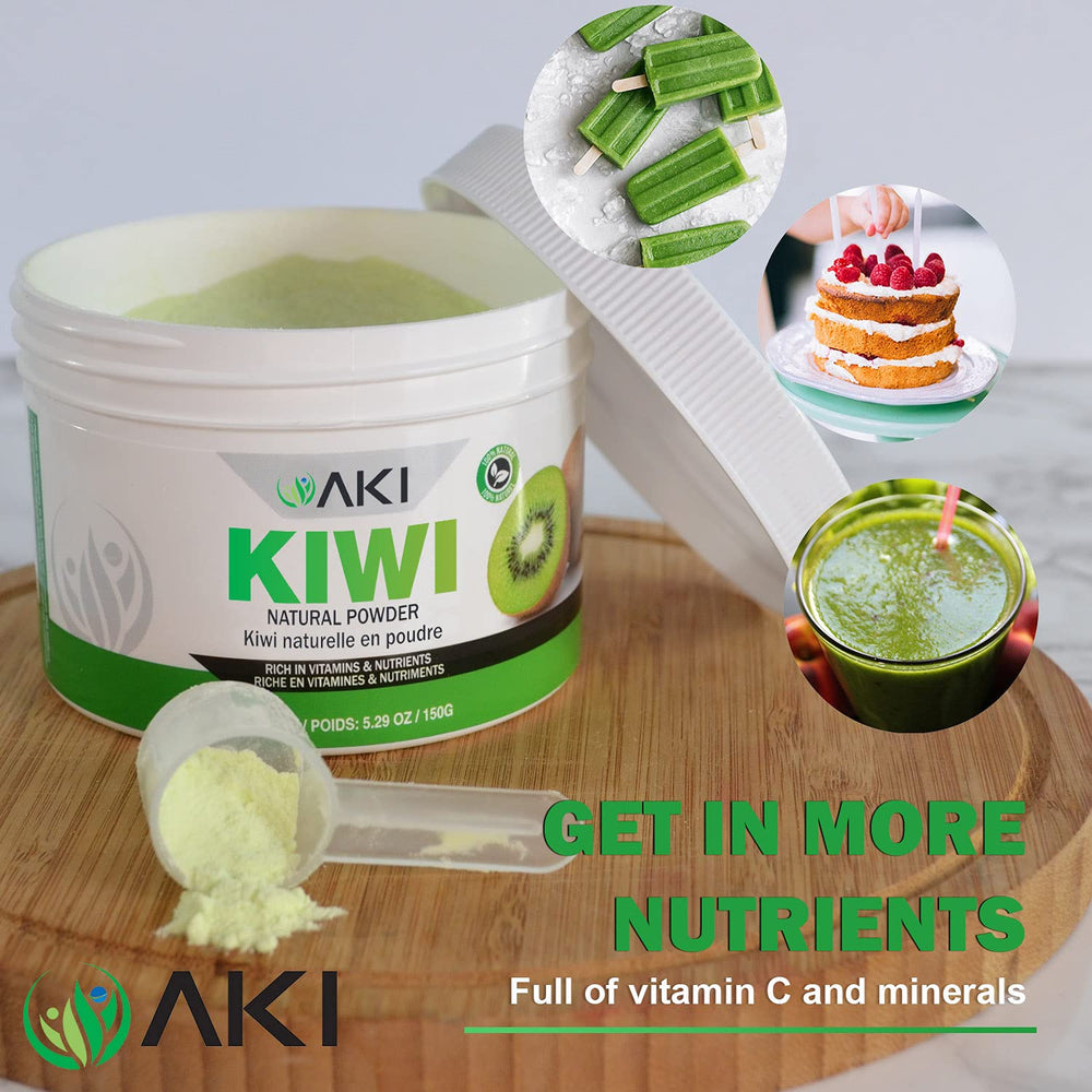 AKI Kiwi Powder yogurt topping with kiwi tint