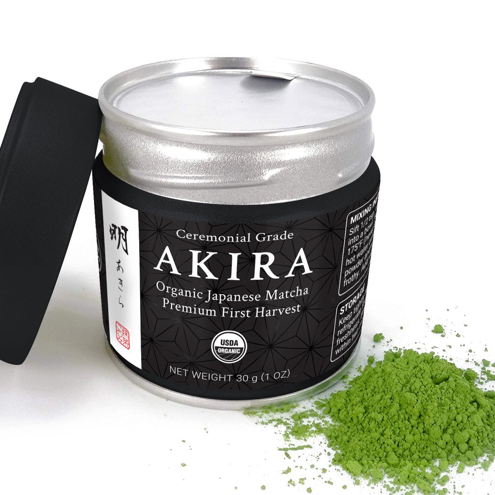 Akira Matcha ceremonial bowl and whisk ready for traditional preparation