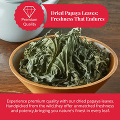 Akshit dried papaya leaves loose leaves in a bowl for steeping.