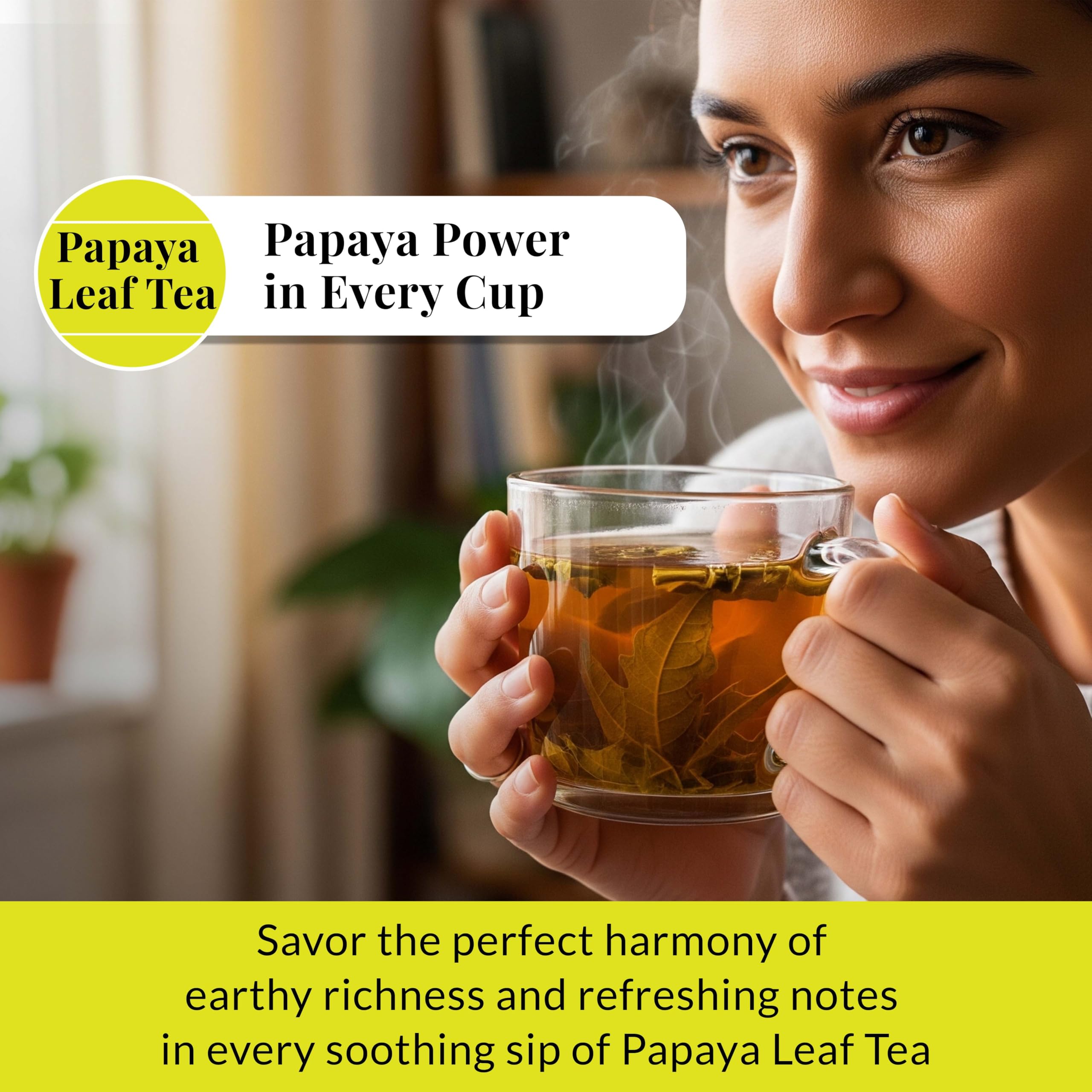 Akshit papaya leaf tea packaging for easy single-step brewing.