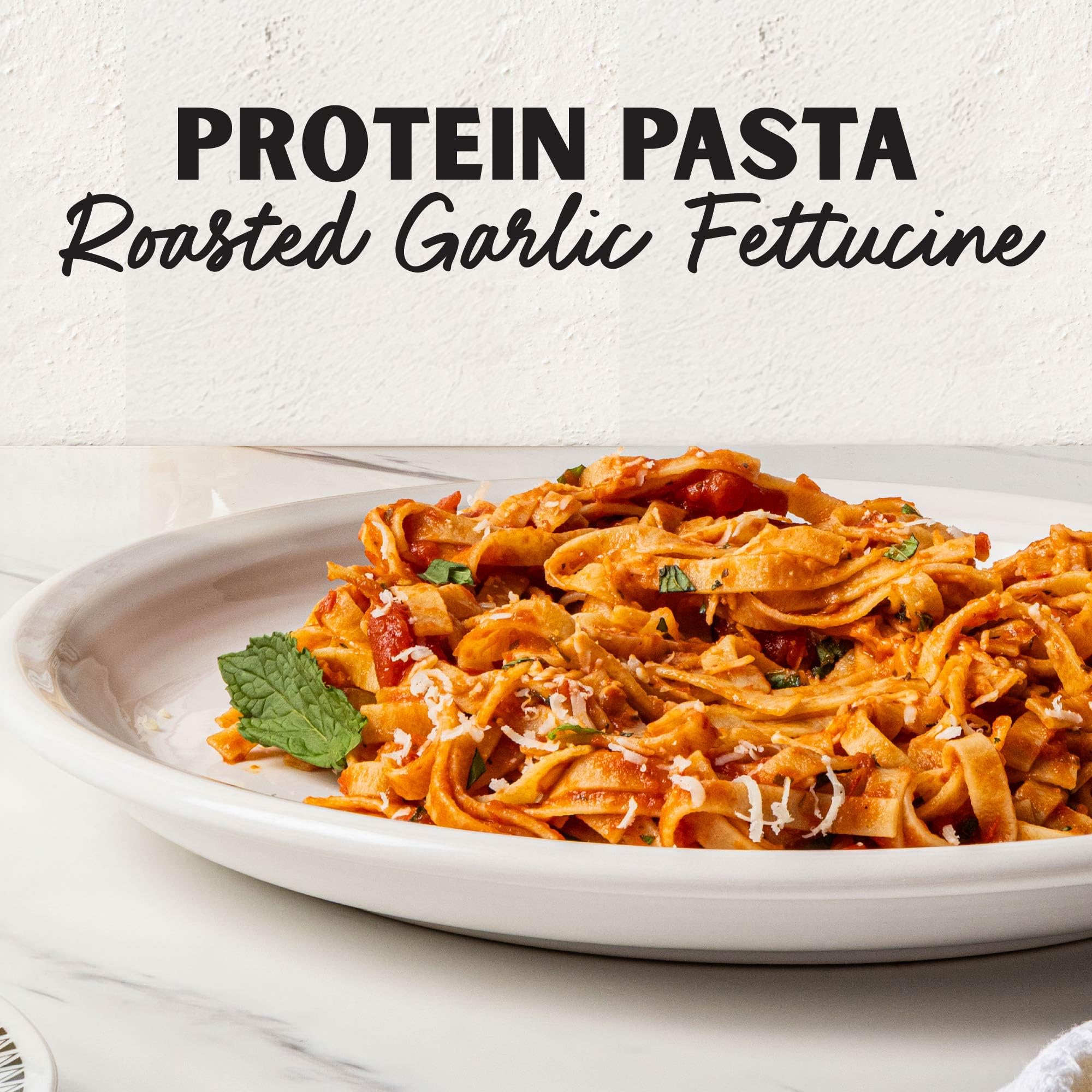 Al Dente Protein Pasta packaging transition note indicates Carba-Nada origin.