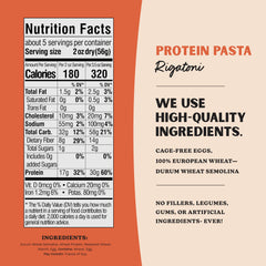 AL DENTE Protein Pasta ingredients: cage-free eggs and durum wheat semolina.