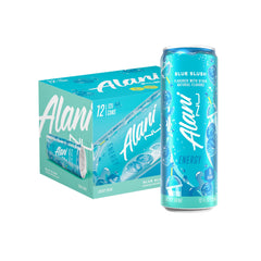 Alani Nu Blue Slush can front view shows bold flavor and zero sugar