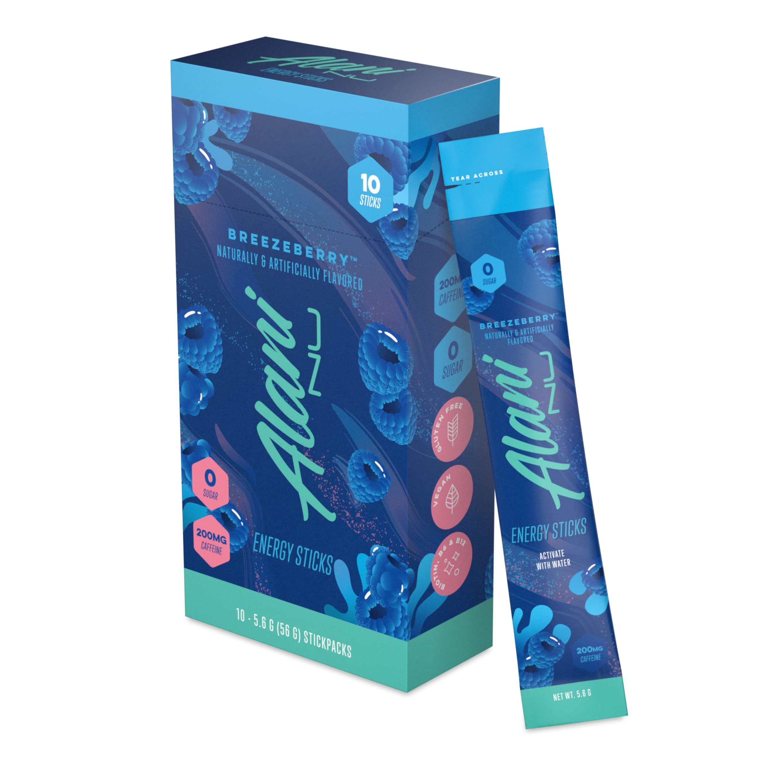 Alani Nu Breezeberry energy stick pack on the go for quick energy.