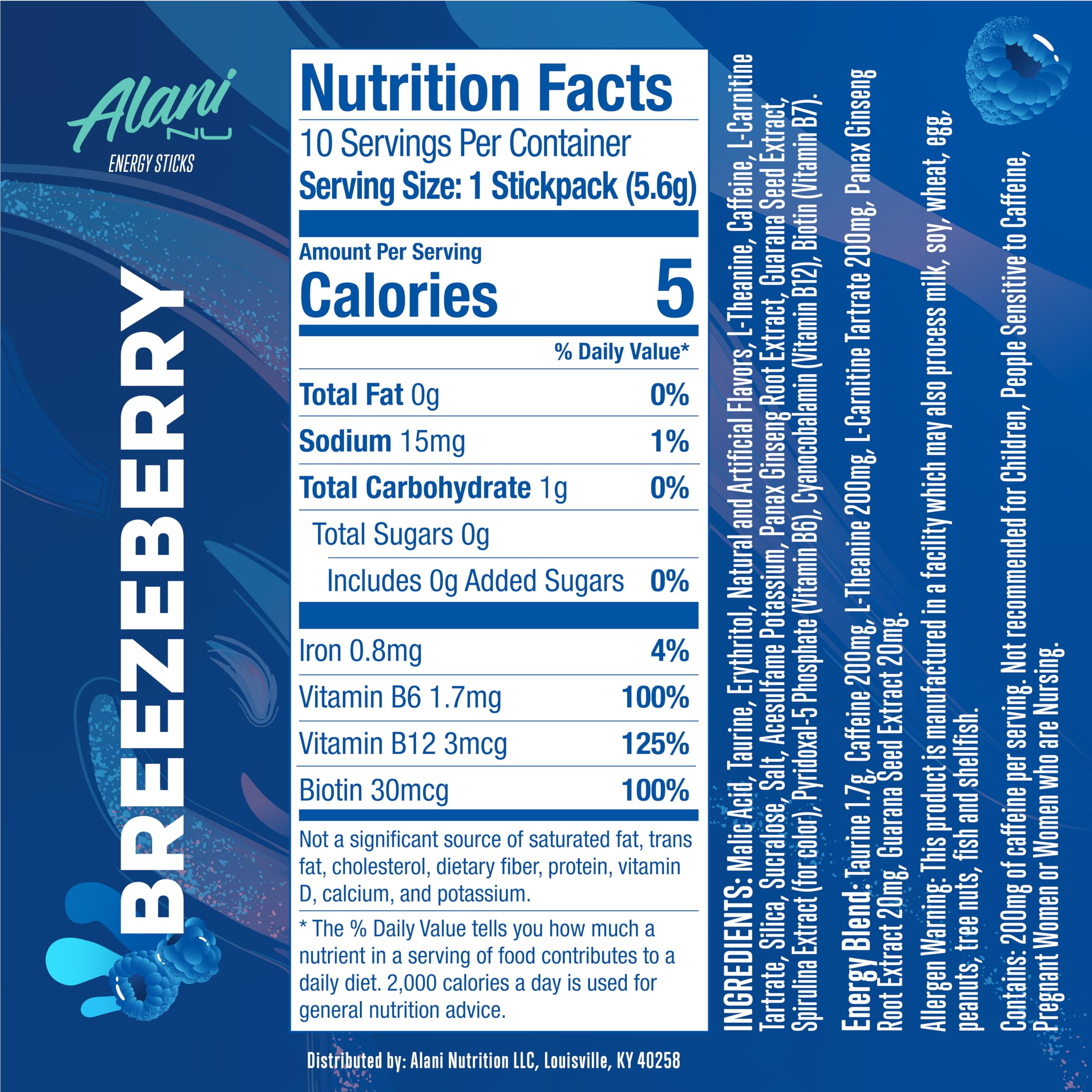 Alani Nu Breezeberry stick dissolving in water for a quick caffeine boost.