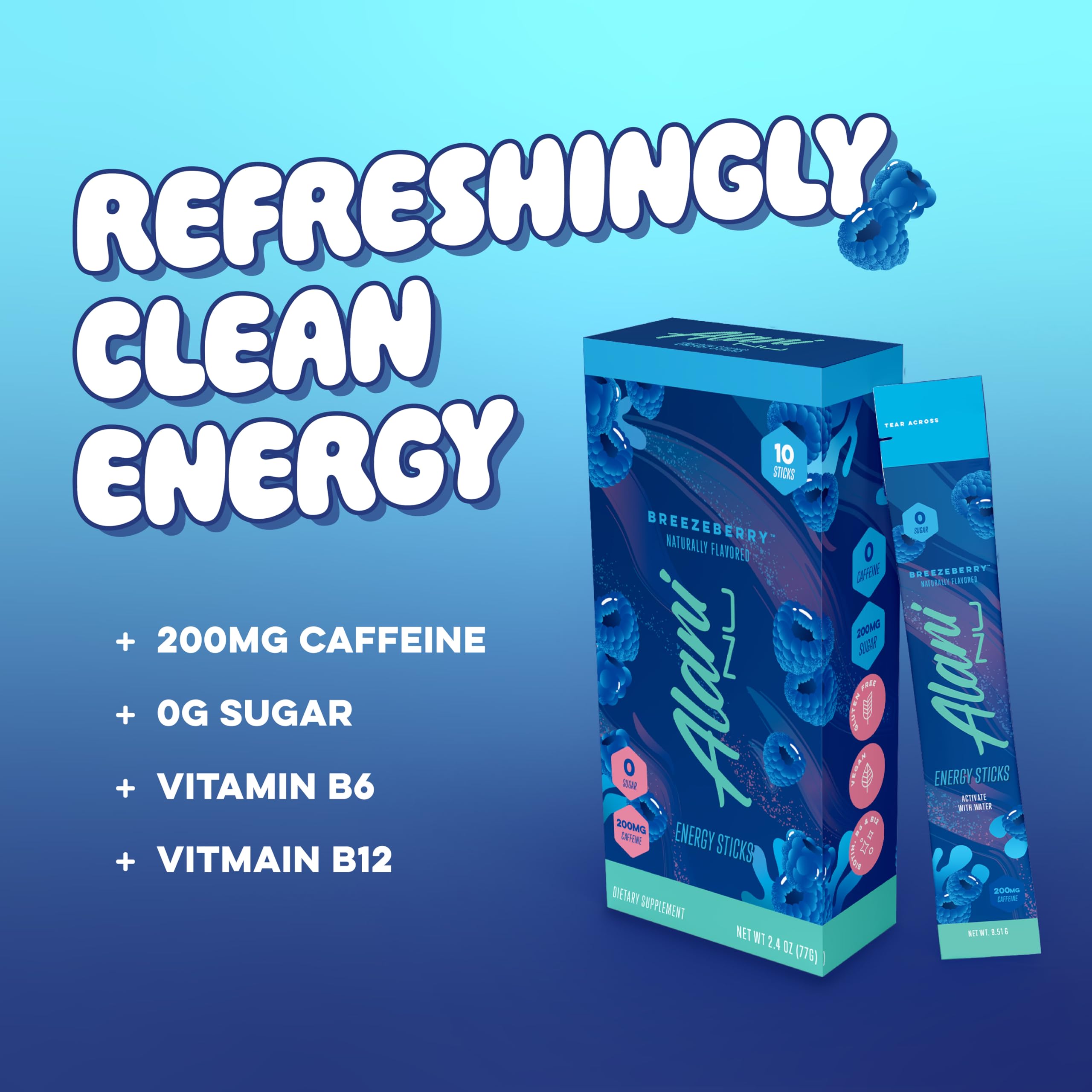 Alani Nu Breezeberry zero sugar and low calorie energy option.