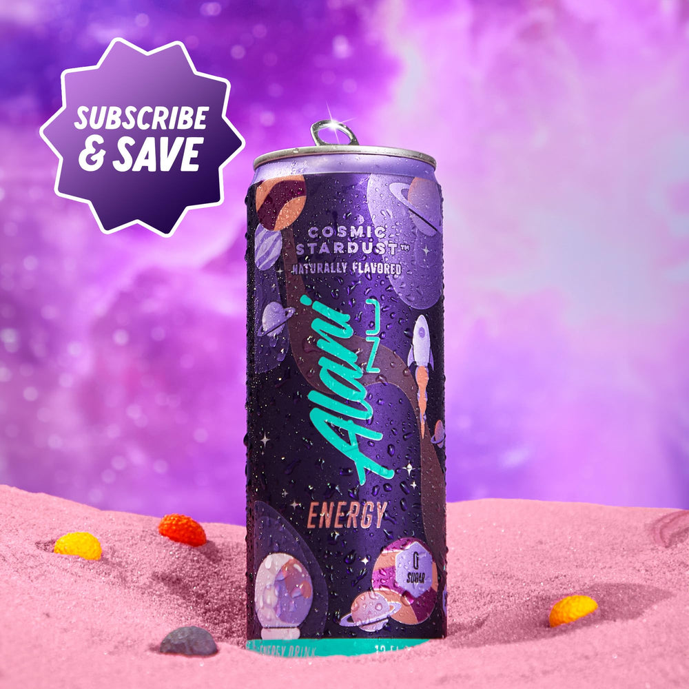 Alani Nu Cosmic Stardust 24-pack display ready for stocking