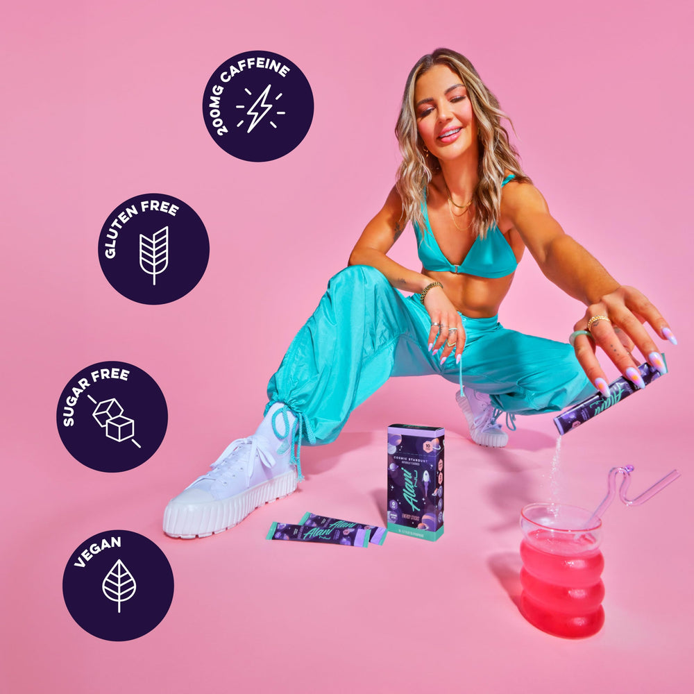 Alani Nu Cosmic Stardust includes biotin and B vitamins for daily energy support.