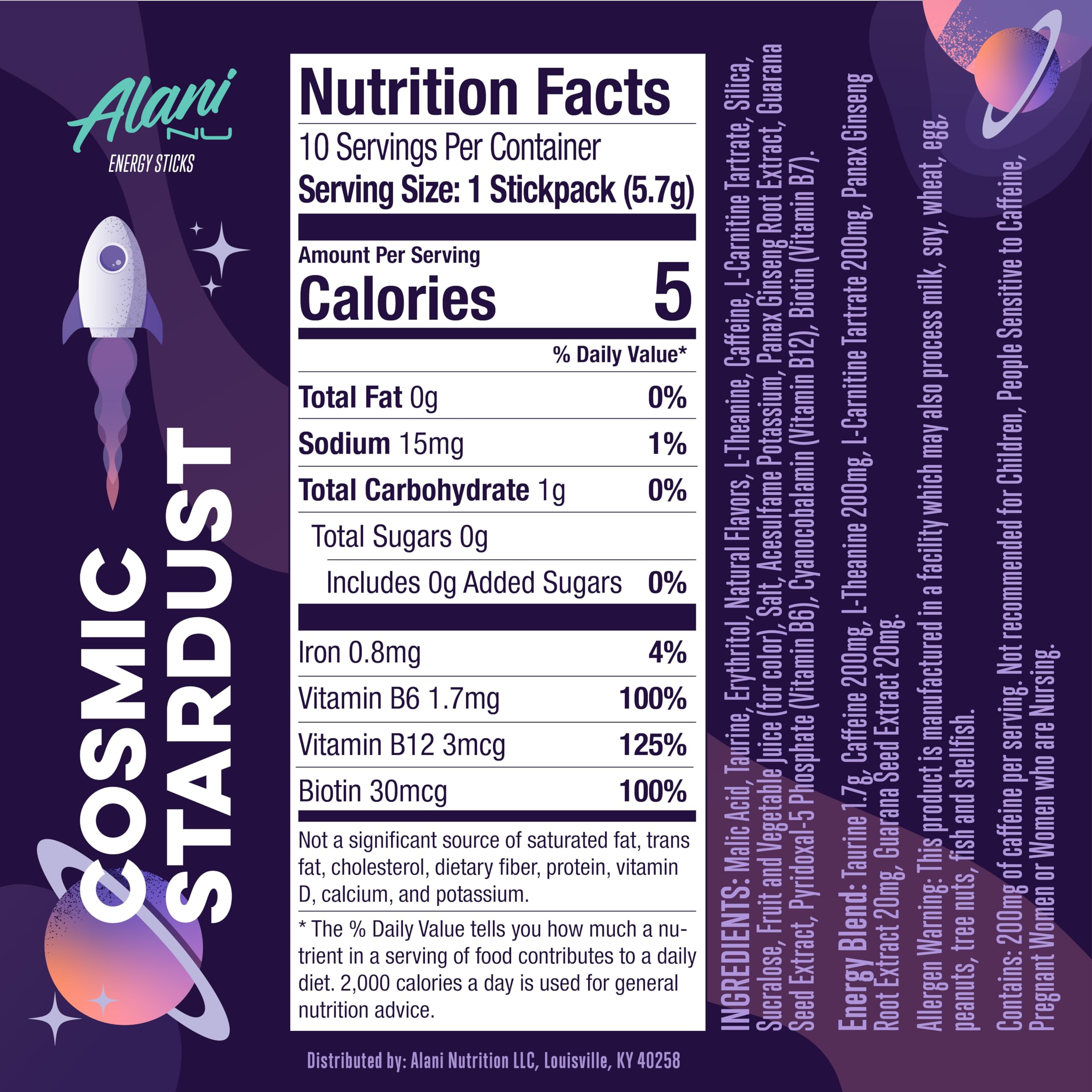 Cosmic Stardust stick dissolving in water for a refreshing zero-sugar boost.